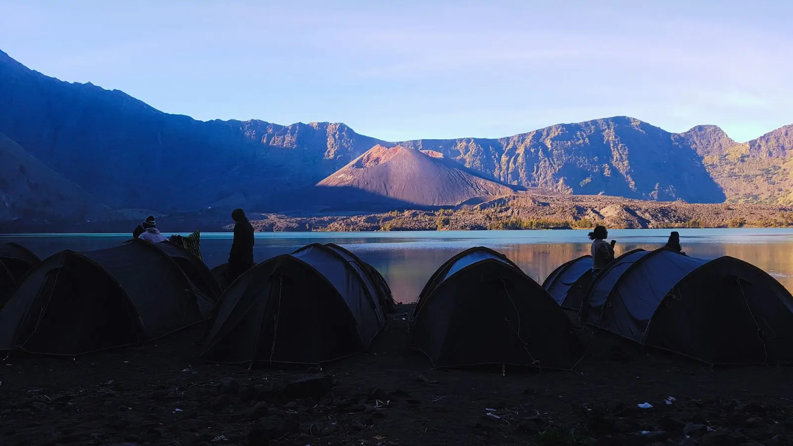 Camping at lake Segara Anak Mount Rinjani